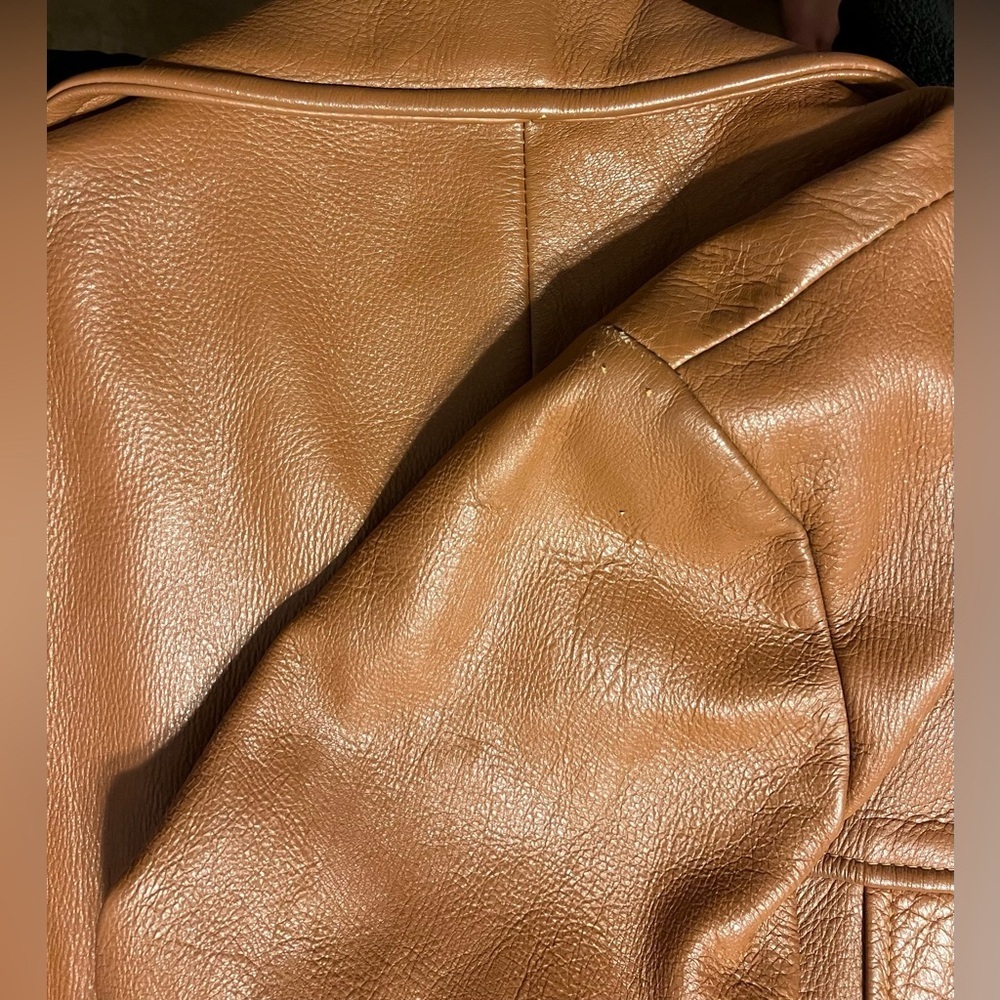 Rare! Vtg 70s Custom Coat Co Deerskin Leather Coat, belted waist Men’s 2XL - Picture 15 of 16